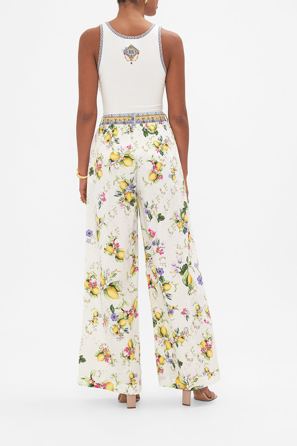 WIDE LEG WAISTED PANT CATERINA SPRITZ