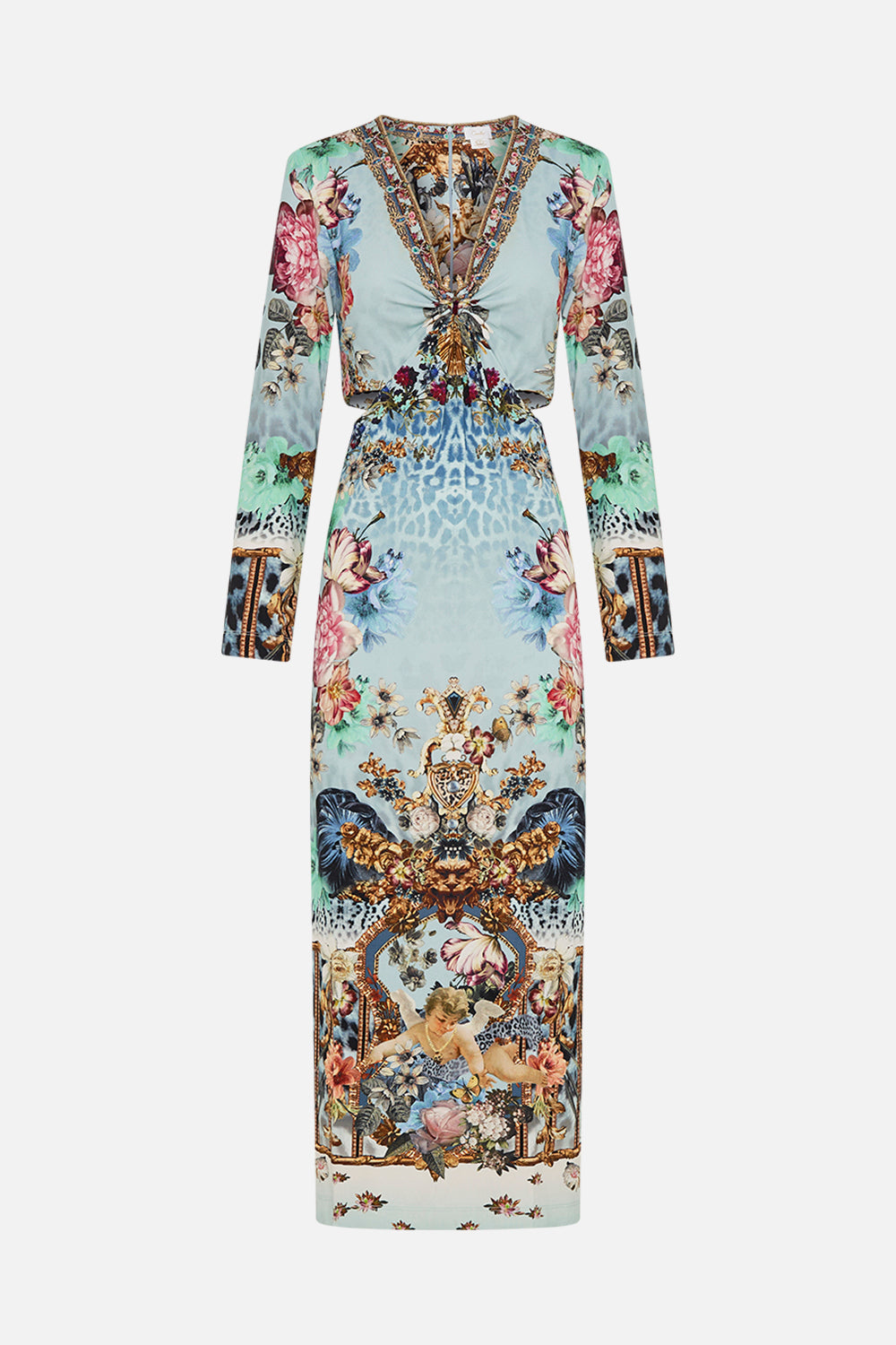 CUT OUT JERSEY DRESS WITH HARDWARE LETTERS TO LEO