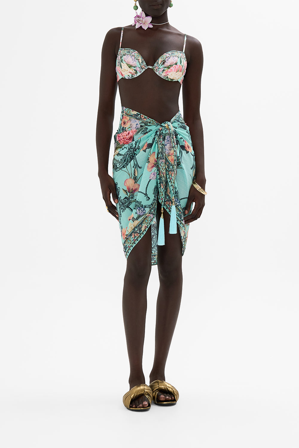 CAMILLA floral continuous wire moulded bra in Petal Promise Land