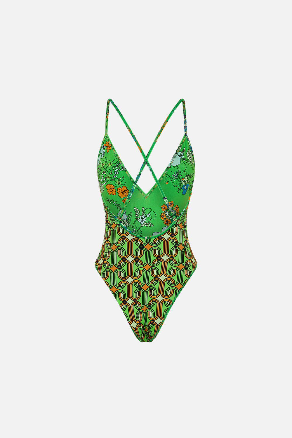 V NECK ONE PIECE WITH MULTICOLOUR STITCHING GOOD VIBES GENERATION