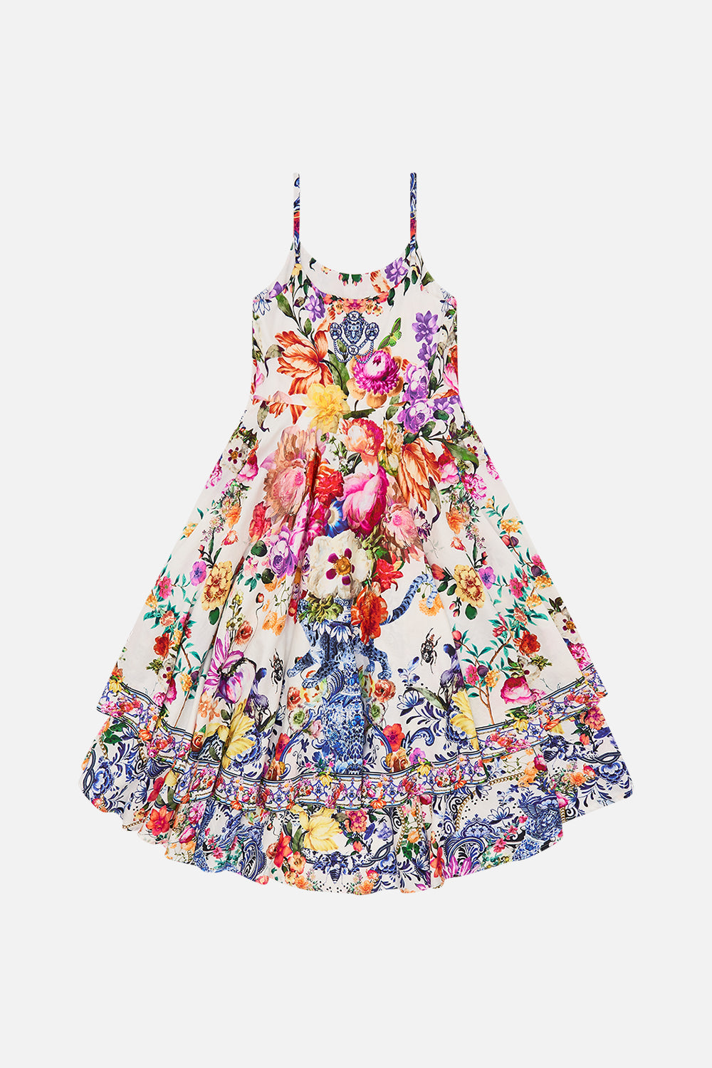 Back view of Milla By CAMILLA  kids round neck floral dress in Dutch Is Life print