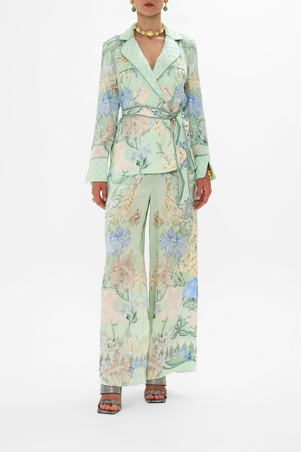 CAMILLA Floral Pajama Suit Jacket in Dreaming in Dutch
