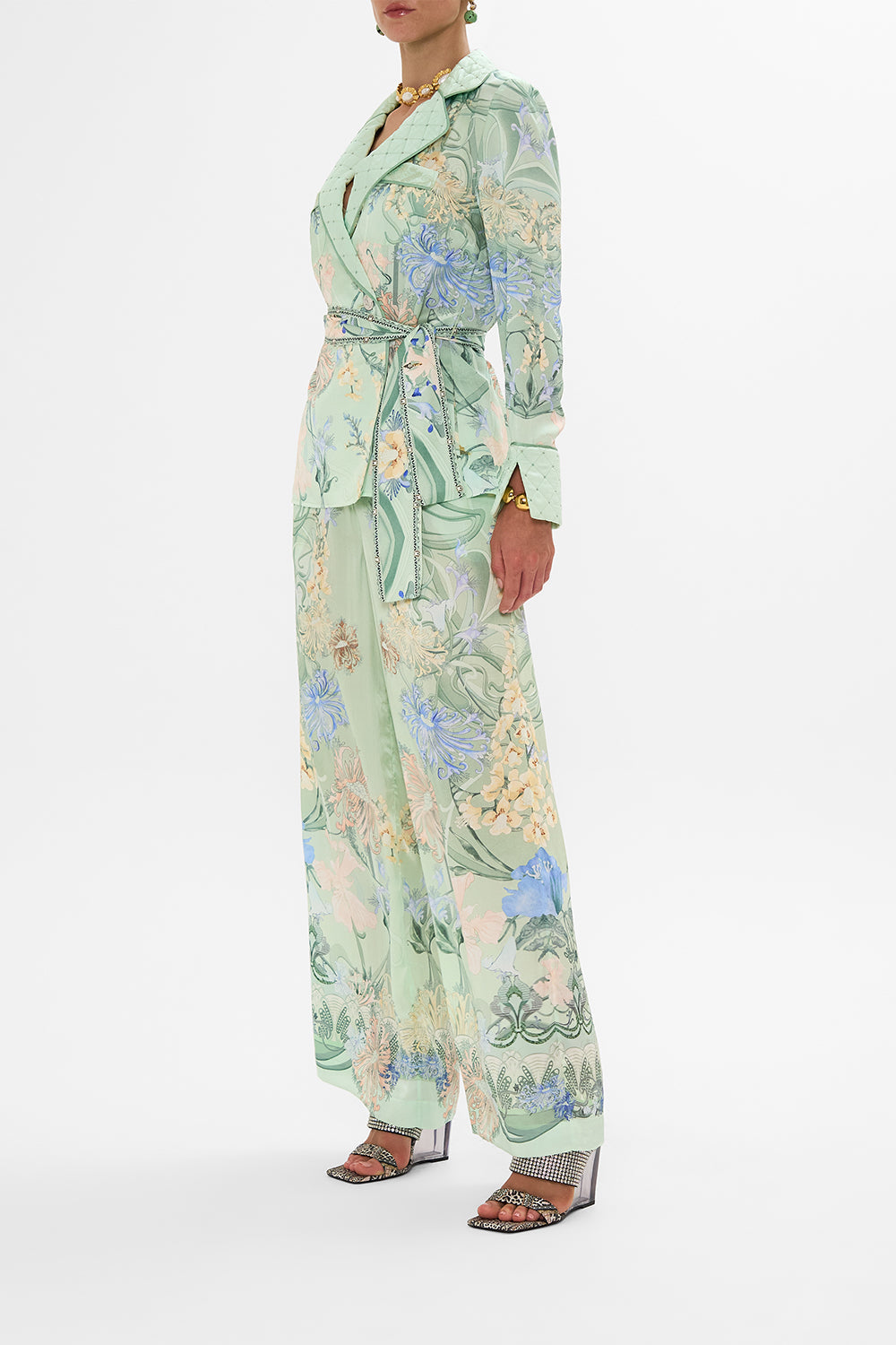 CAMILLA Floral Pajama Suit Jacket in Dreaming in Dutch