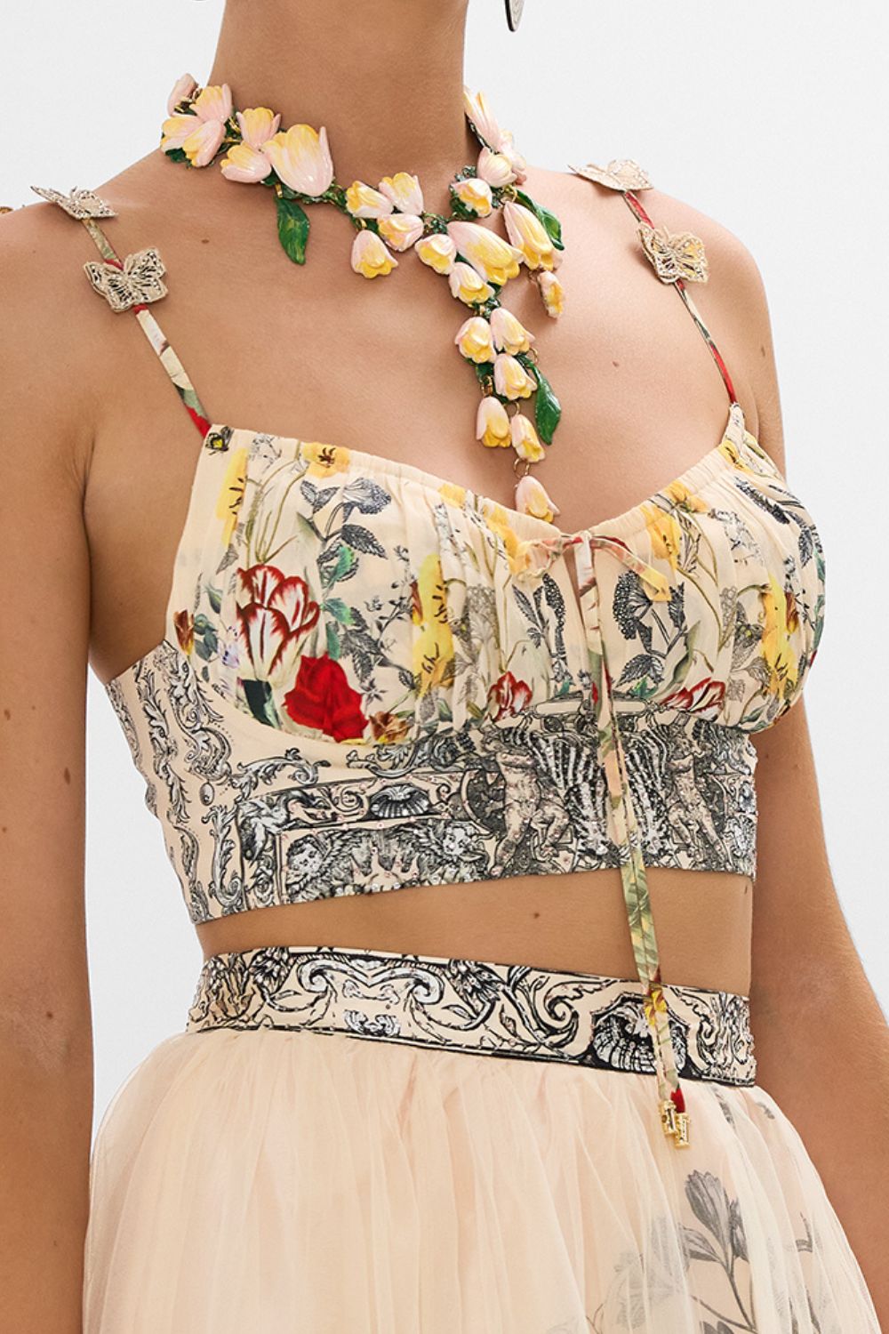 CAMILLA silk bralet in Etched Into Eternity print