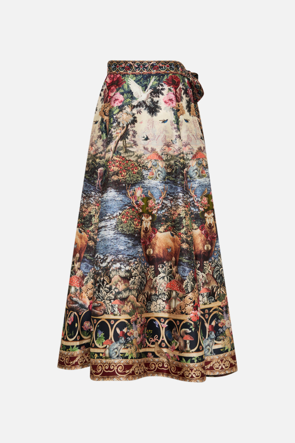 CAMILLA Floral Maxi Wrap Skirt in Tapestry Totems