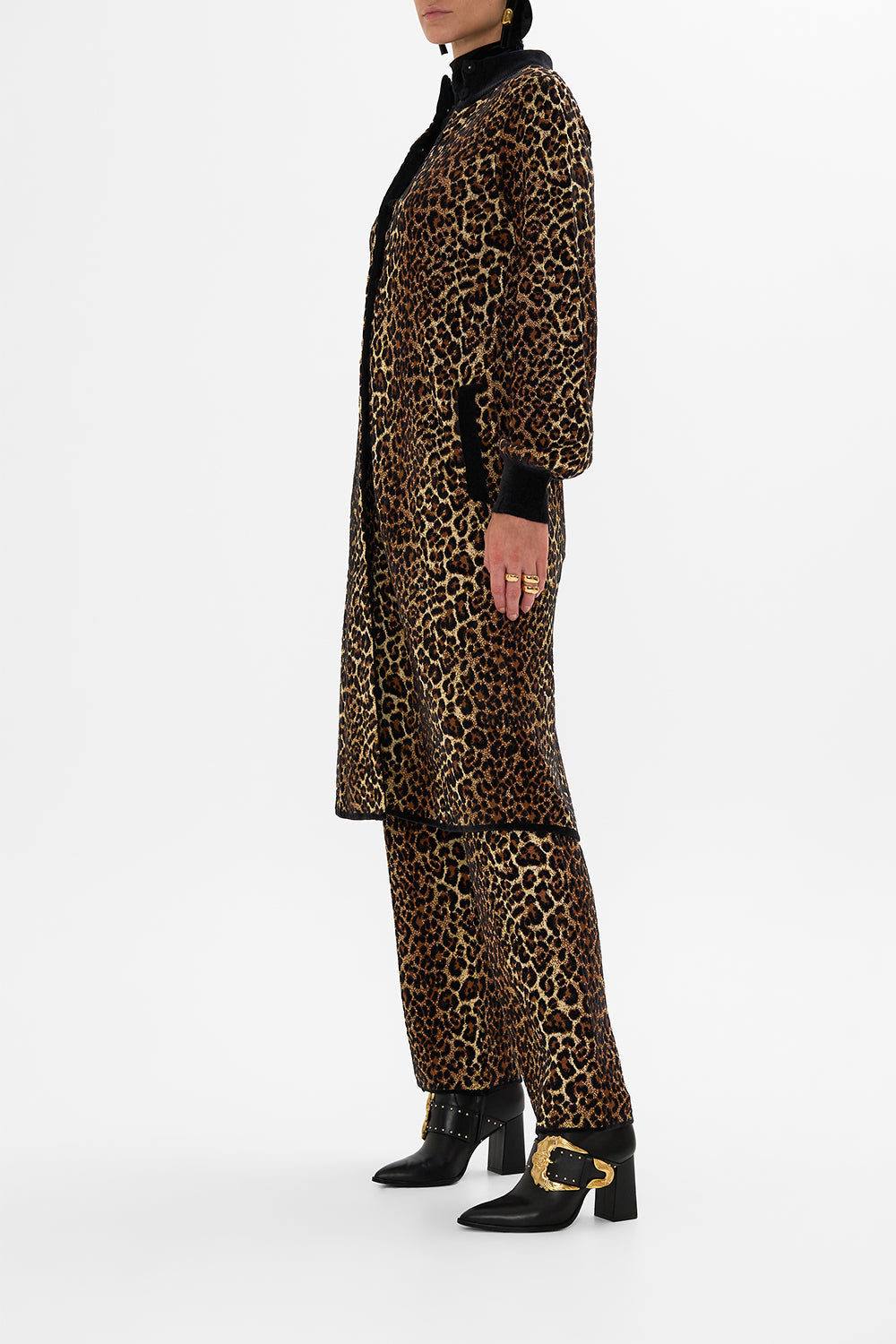 CAMILLA leopard A-line coat in Amsterglam print.