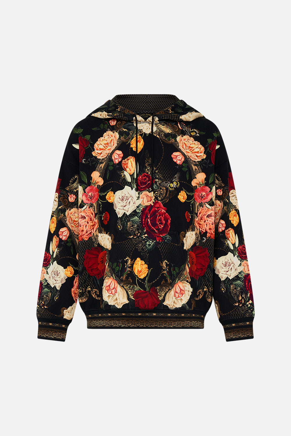 Hotel Franks by CAMILLA mens black hoodie in Magic In The Manuscripts print