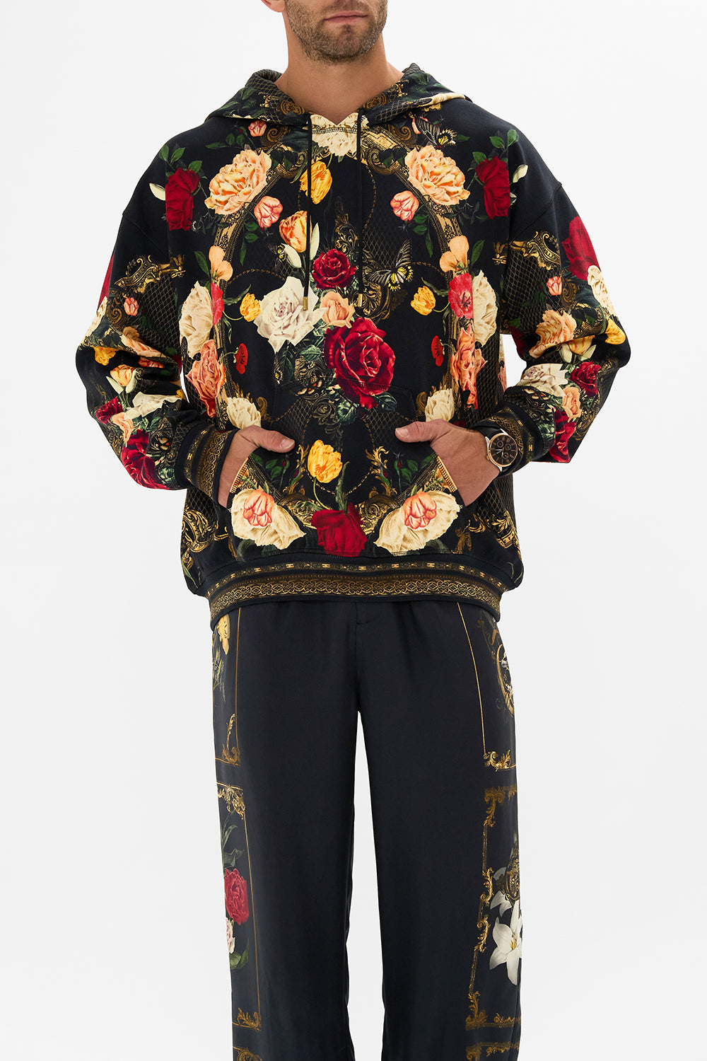 CAMILLA black oversized relaxed fit hoodie in Magic in the Manuscripts