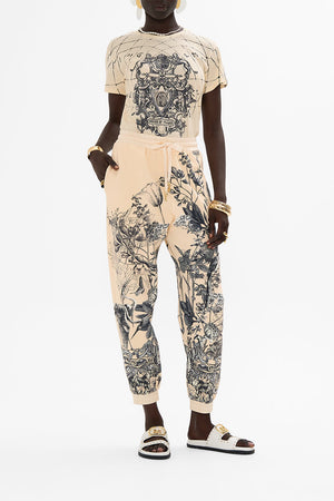 JERSEY TRACK PANT WITH SILK DETAILS ETCHED INTO ETERNITY