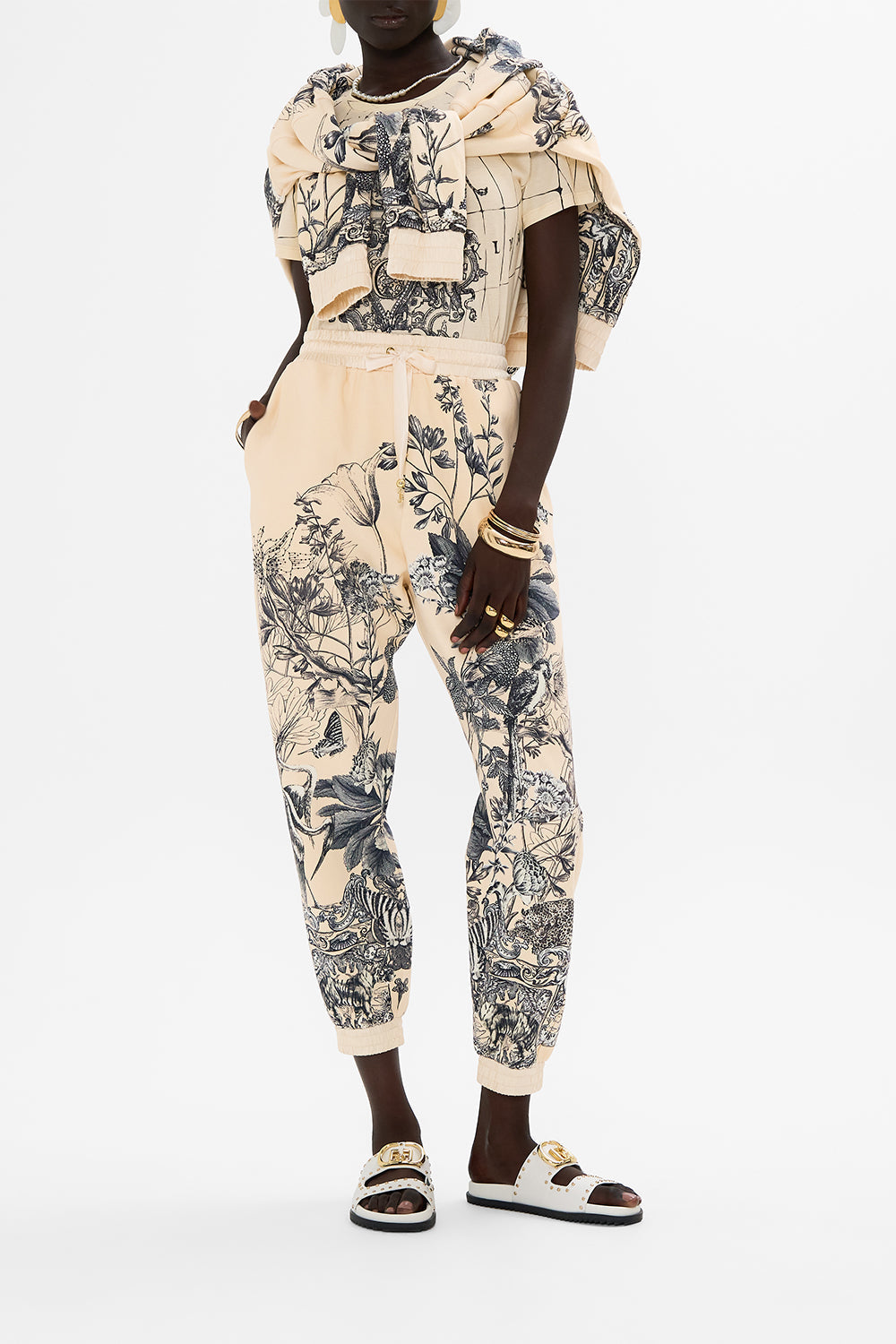 CAMILLA multi luxury track pants in Etched Into Eternity print