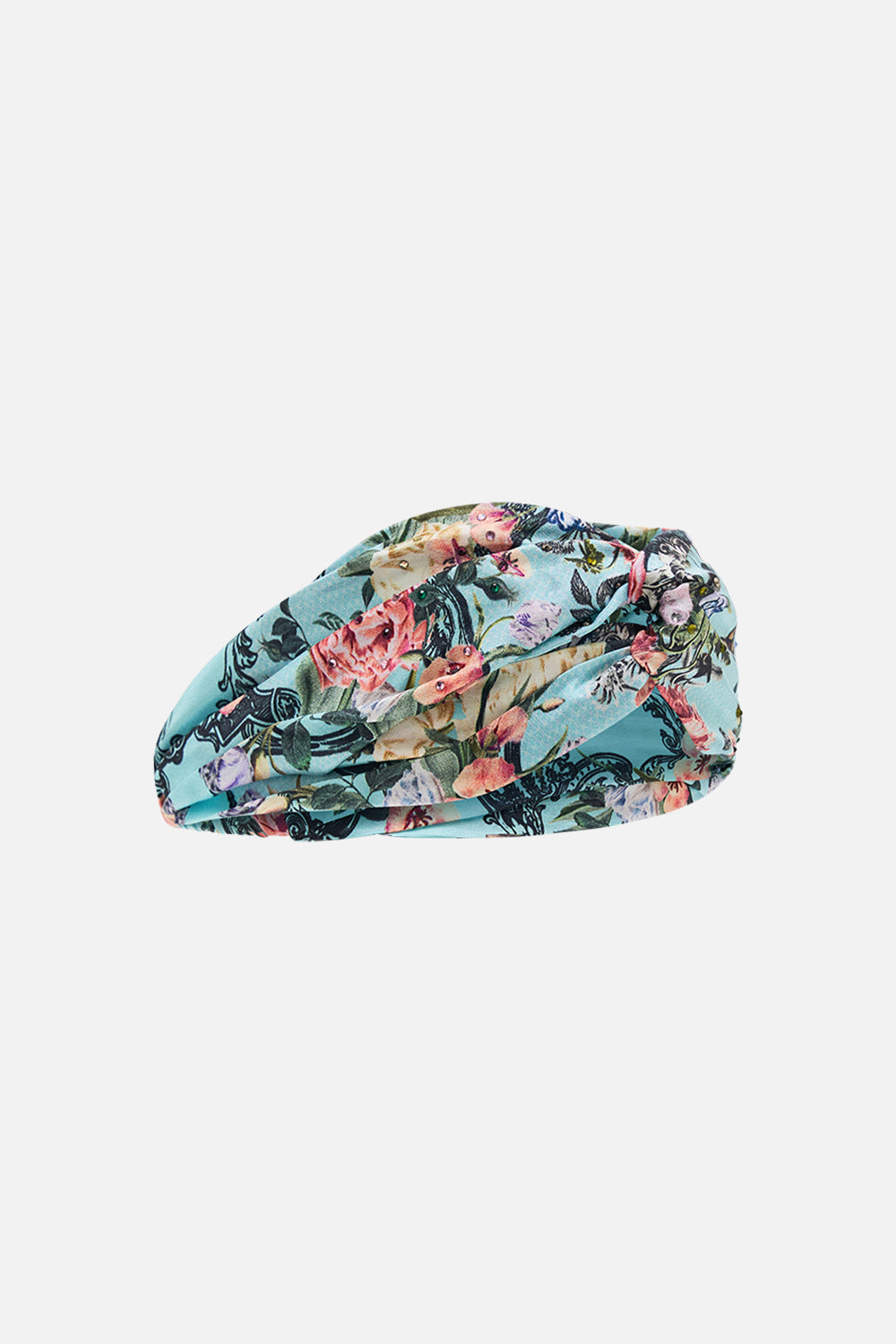 CAMILLA floral woven twist headband in Petal Promise Land
