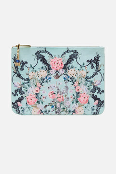 CAMILLA Floral Small Canvas Clutch in Petal Promise Land print