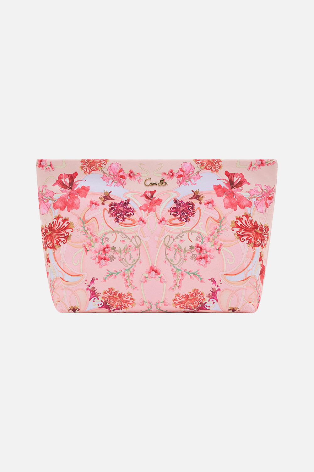 LARGE MAKEUP CLUTCH BLOSSOMS AND BRUSHSTROKES