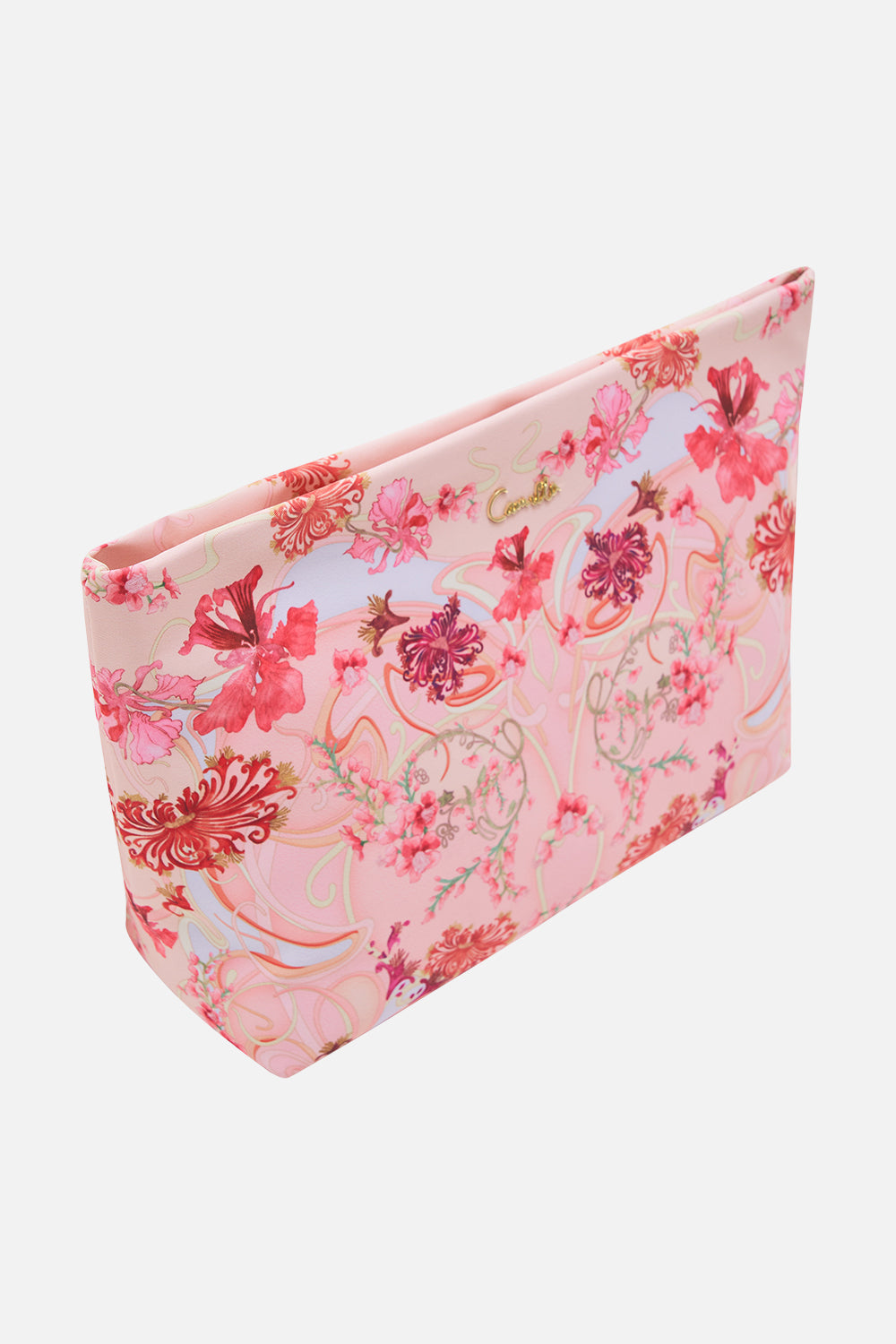 LARGE MAKEUP CLUTCH BLOSSOMS AND BRUSHSTROKES
