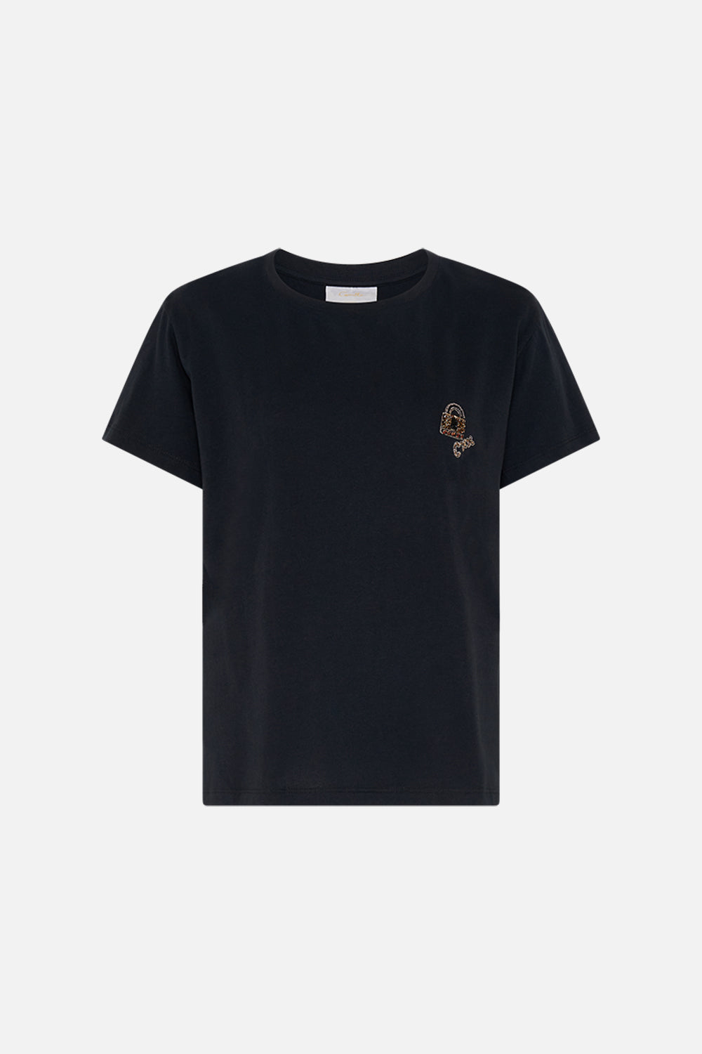 CAMILLA black graphic tee in Nouveau Noir 