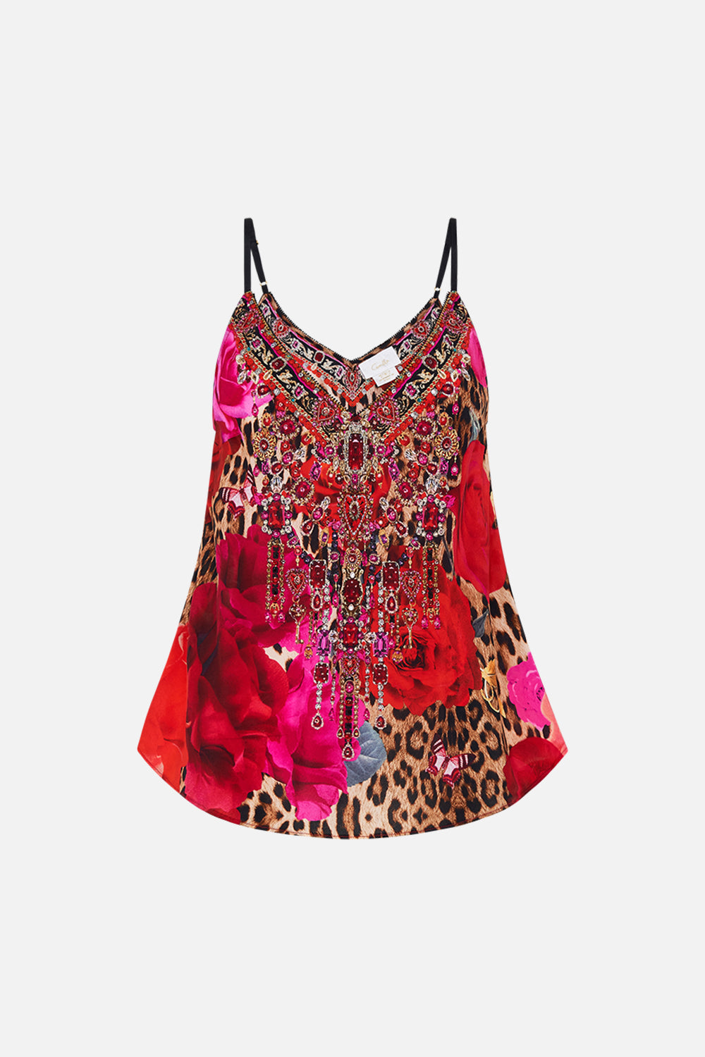 CAMILLA silk cami in Heart Like A Wildflower print