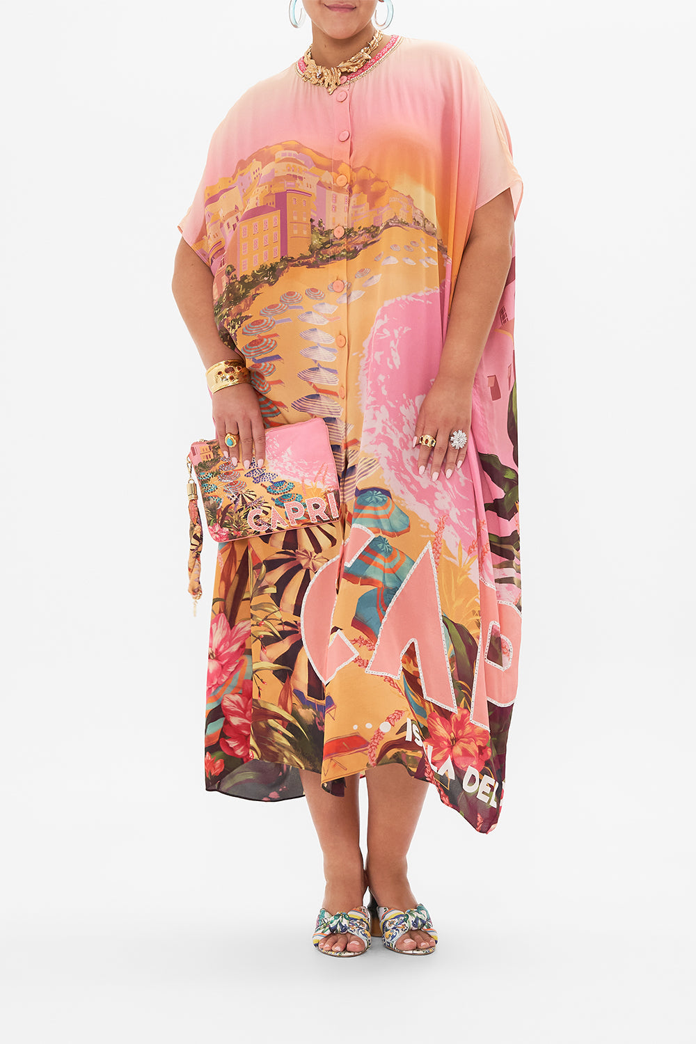 BUTTON THROUGH BATWING KAFTAN CAPRI ME