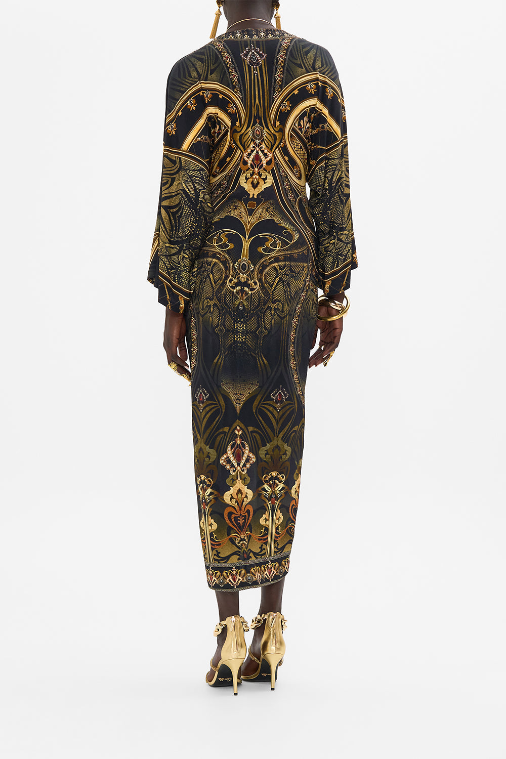 CAMILLA maxi dress in Nouveau Noir print