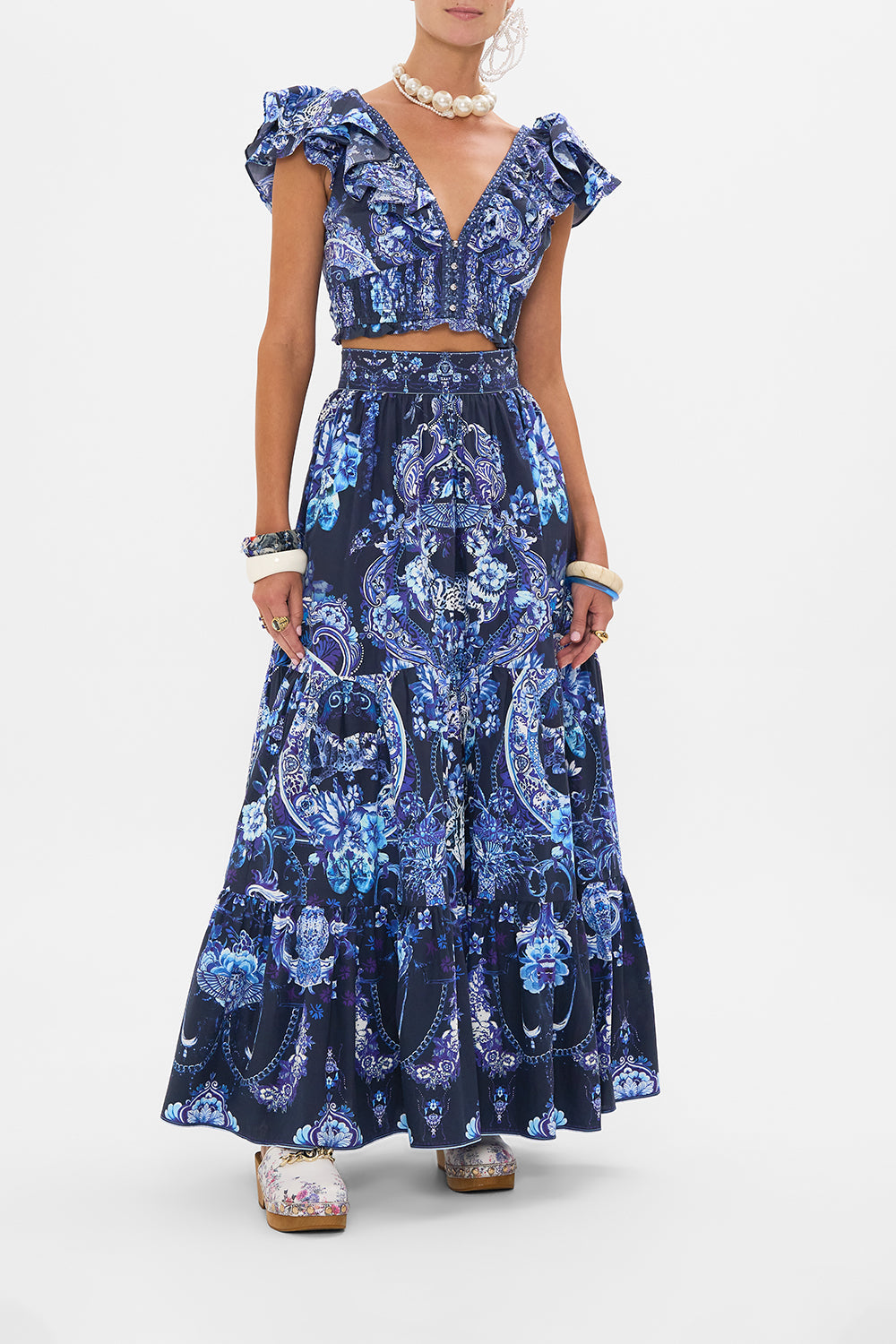 The CAMILLA WRAP TIE DRESS WITH BLOUSON SLEEVE SUNFLOWERS ON MY MIND in our  print.