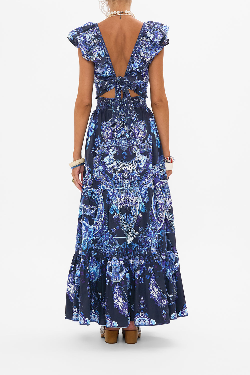 The CAMILLA WRAP TIE DRESS WITH BLOUSON SLEEVE SUNFLOWERS ON MY MIND in our  print.