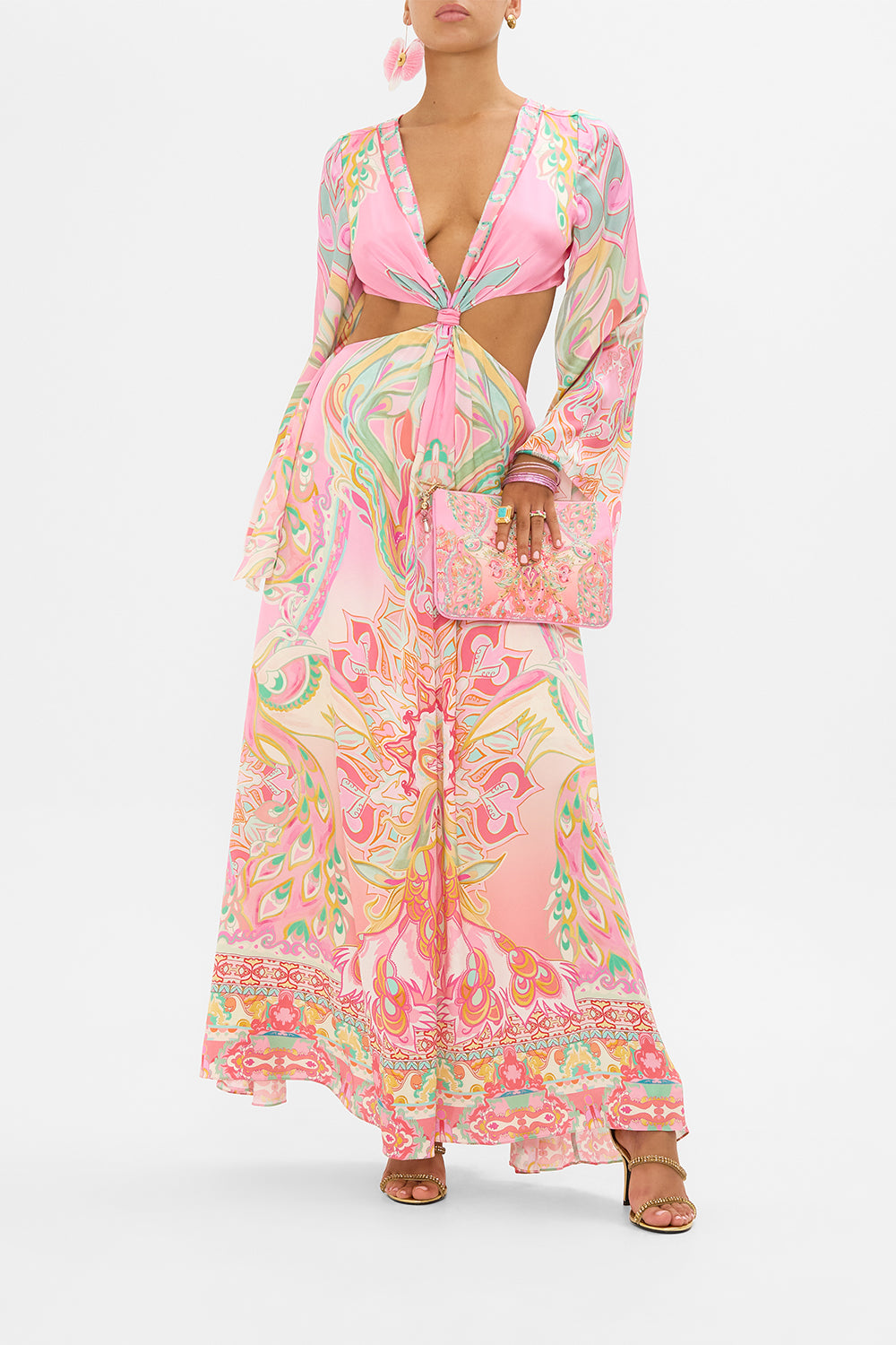 CAMILLA cut out dress in Tea With Tuchinski print