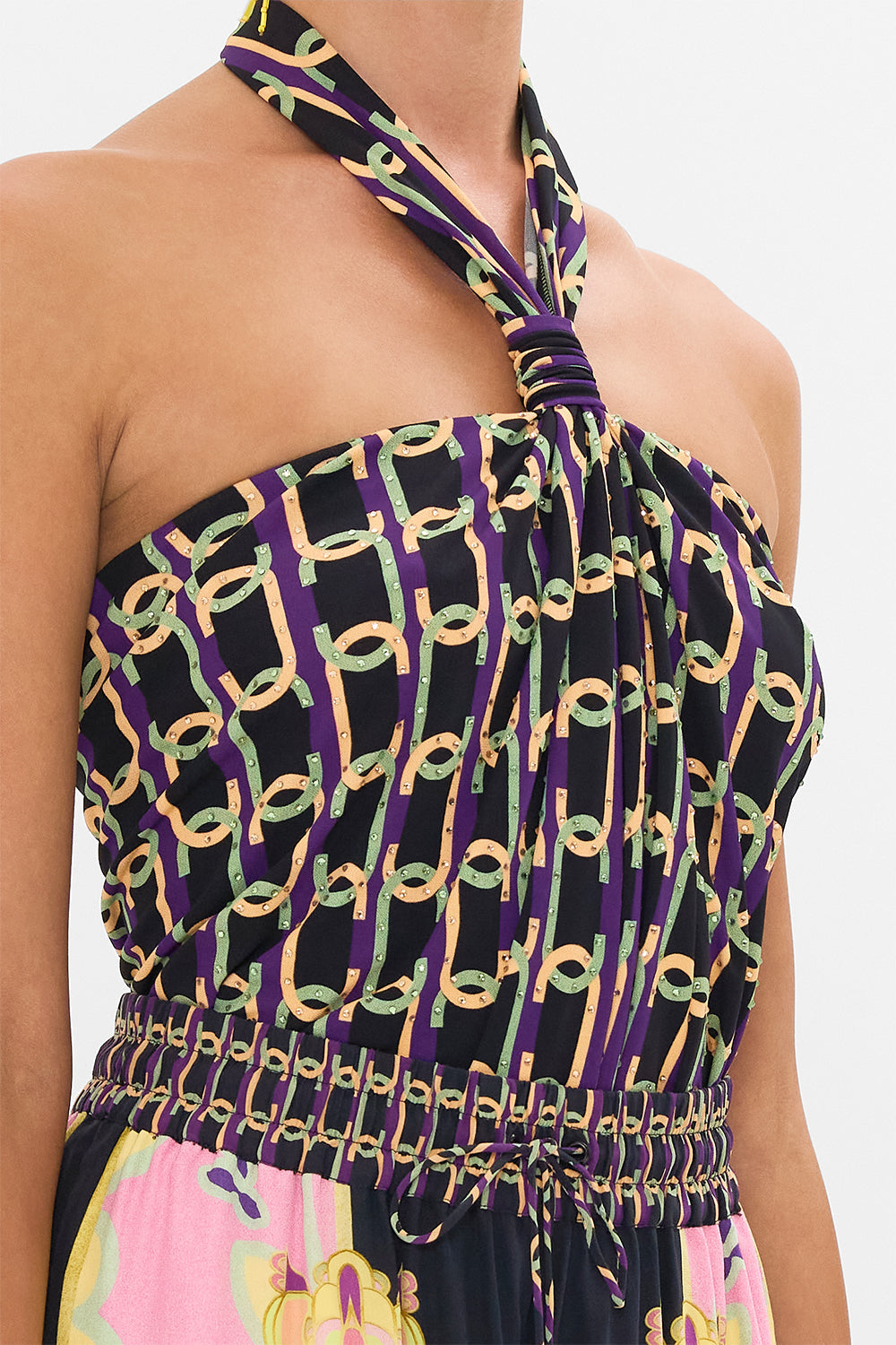 CAMILLA jerset top in Film Diva print