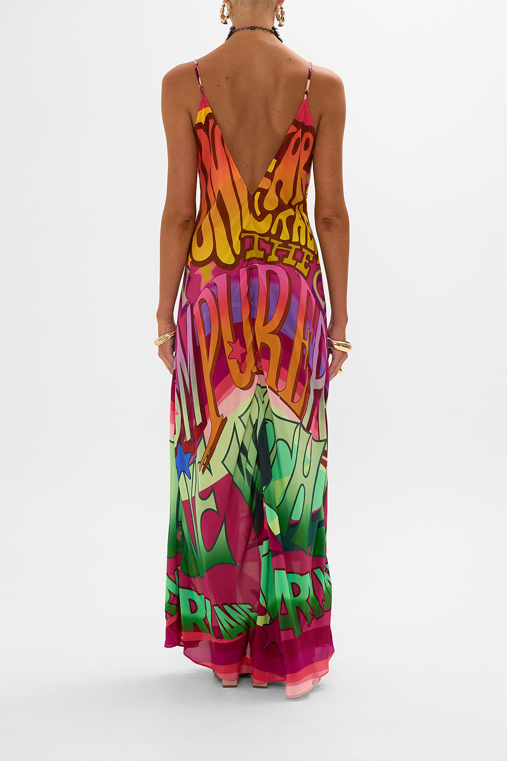 CAMILLA silk maxi dress in Pure Prism print