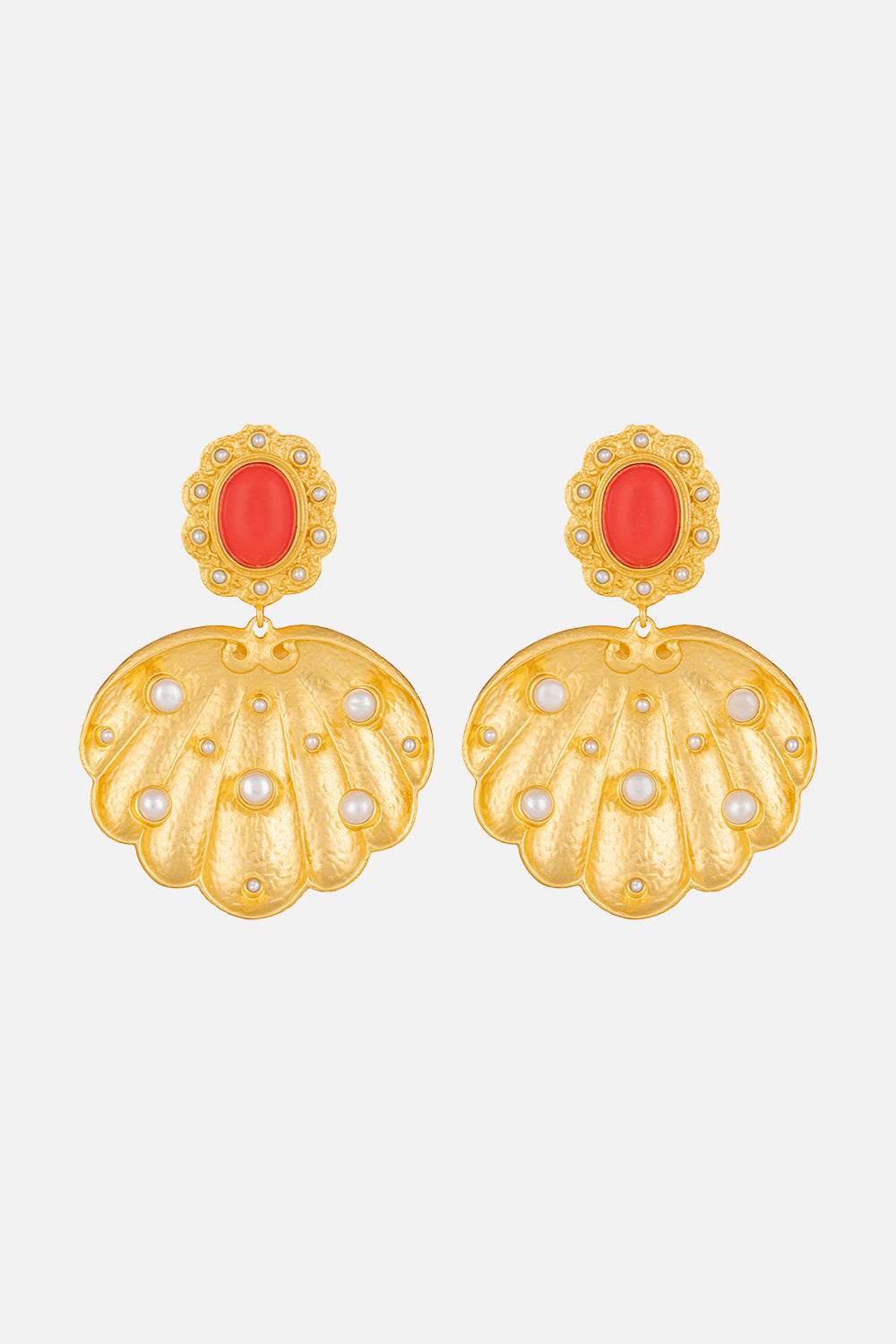 CAMILLA mare red coral earrings