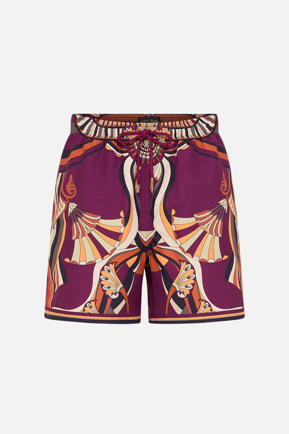 Hotel Franks By CAMILLA Black mid length boardshort in Desert Delerium print.