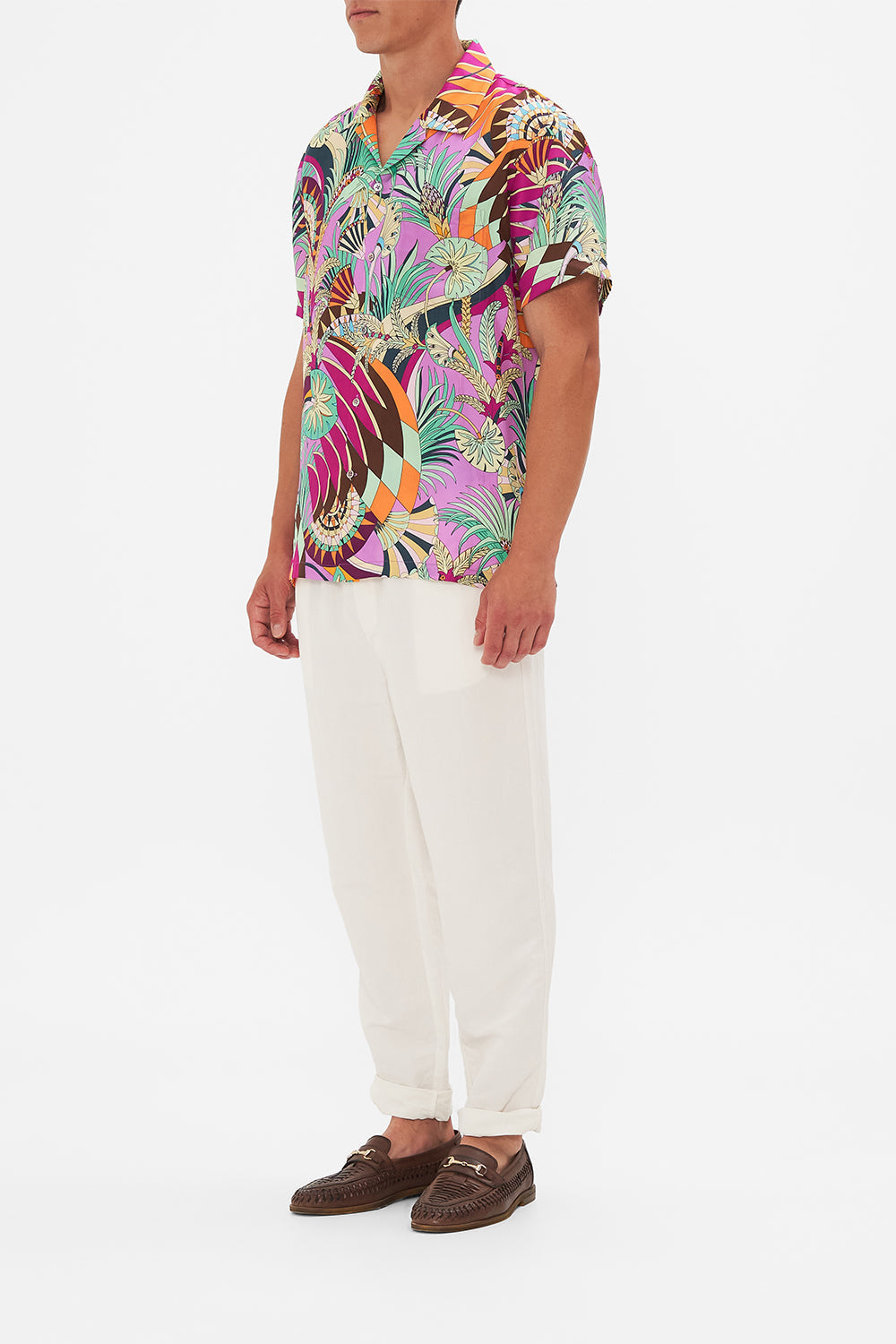 Hotel Franks By CAMILLA Short Sleeve Camp Collared Shirt in Giza Goddess print.