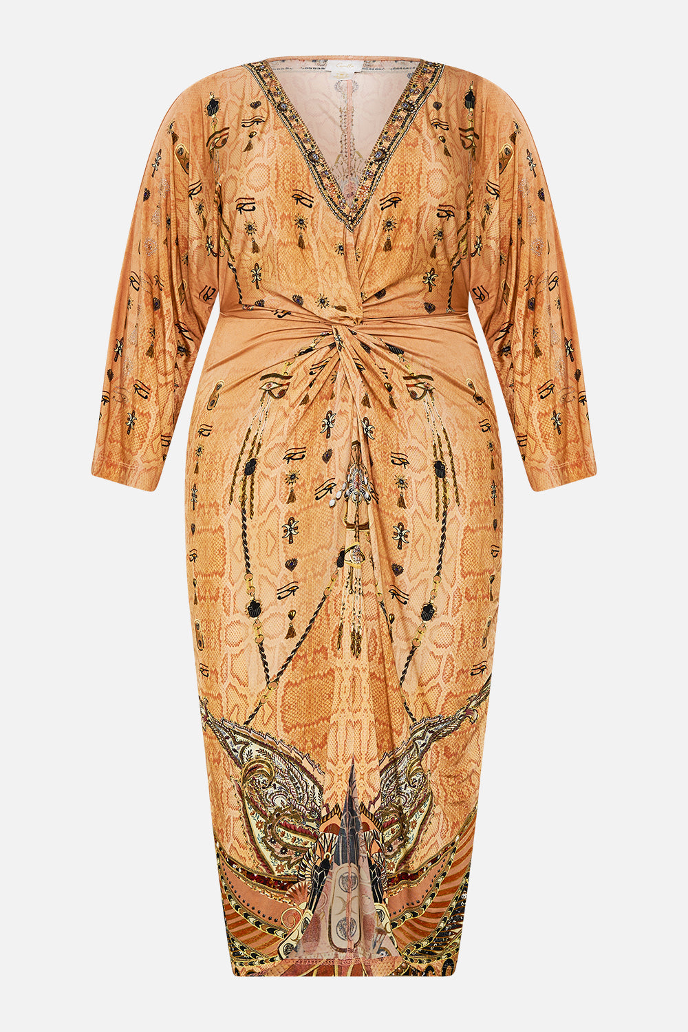 LONG SPLIT FRONT TWIST DRESS KINGDOM OF HEIROGLYPHS