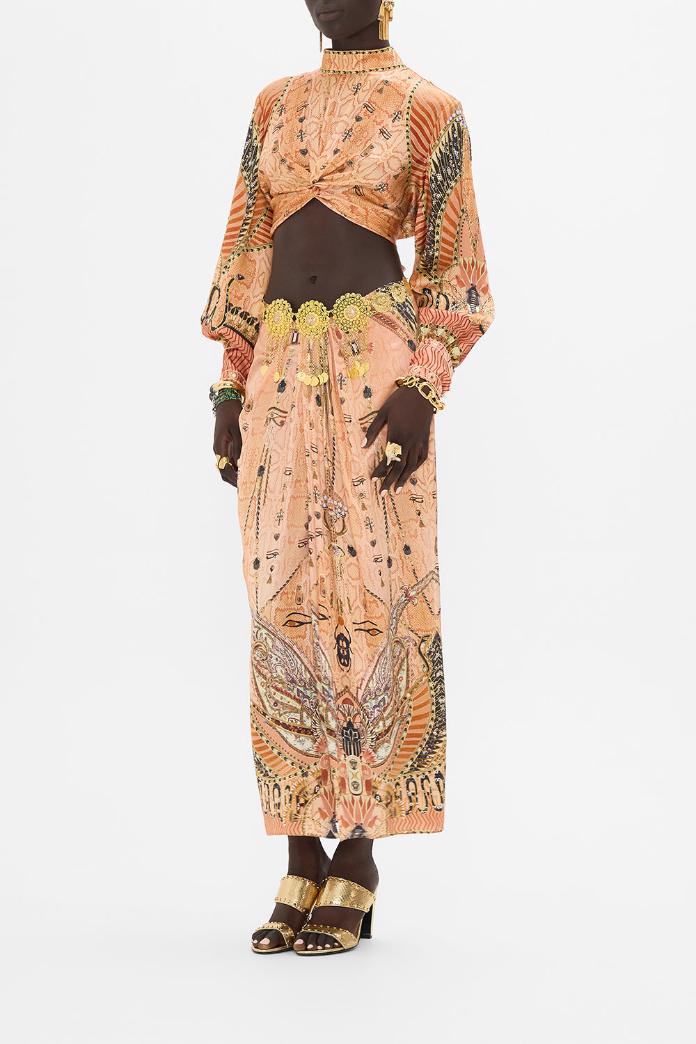 The CAMILLA SCOOP BACK HEM DRESS MY FAIR PHARAOH in our  print.
