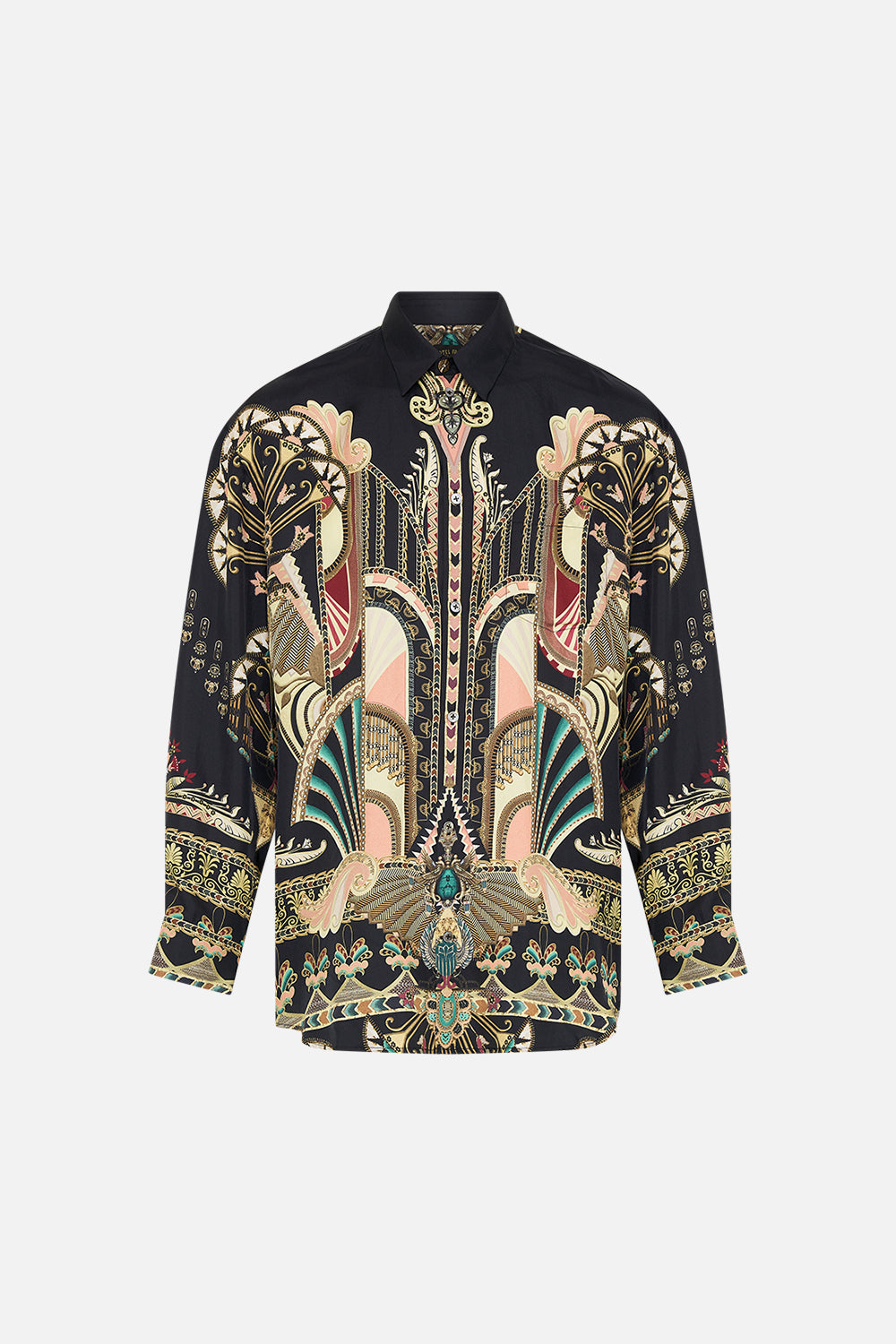 Hotel Franks By CAMILLA  Black/Gold Oversized Shirt in They Called Her Nefertari print