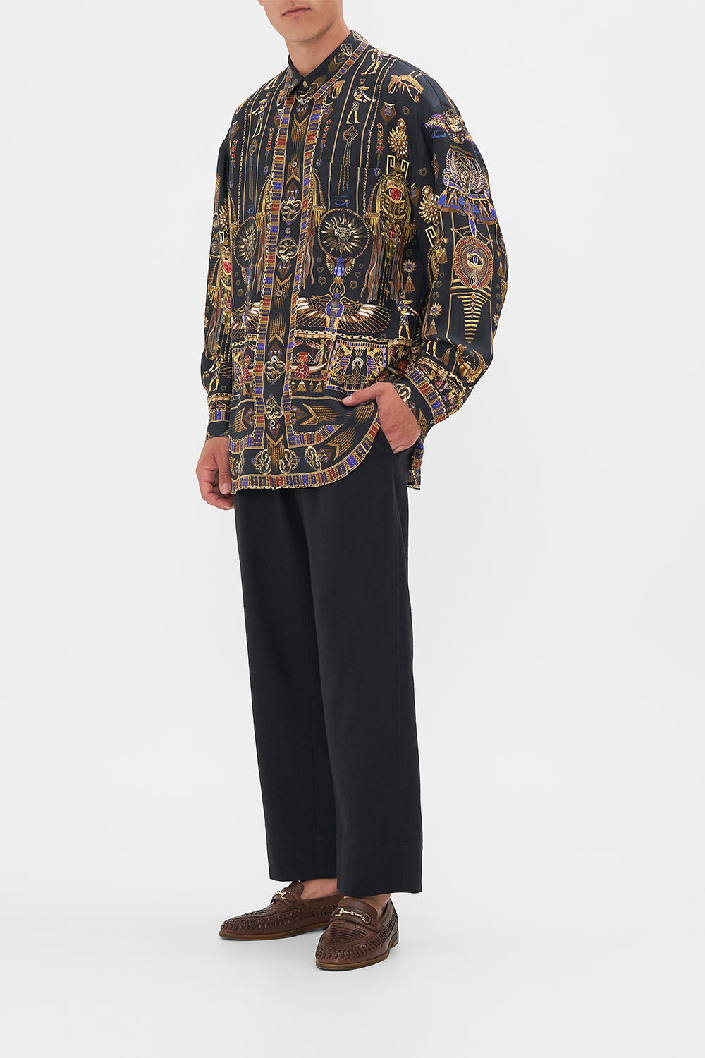 Hotel Franks By CAMILLA Oversized Shirt in Cartouche Kingdom print. 