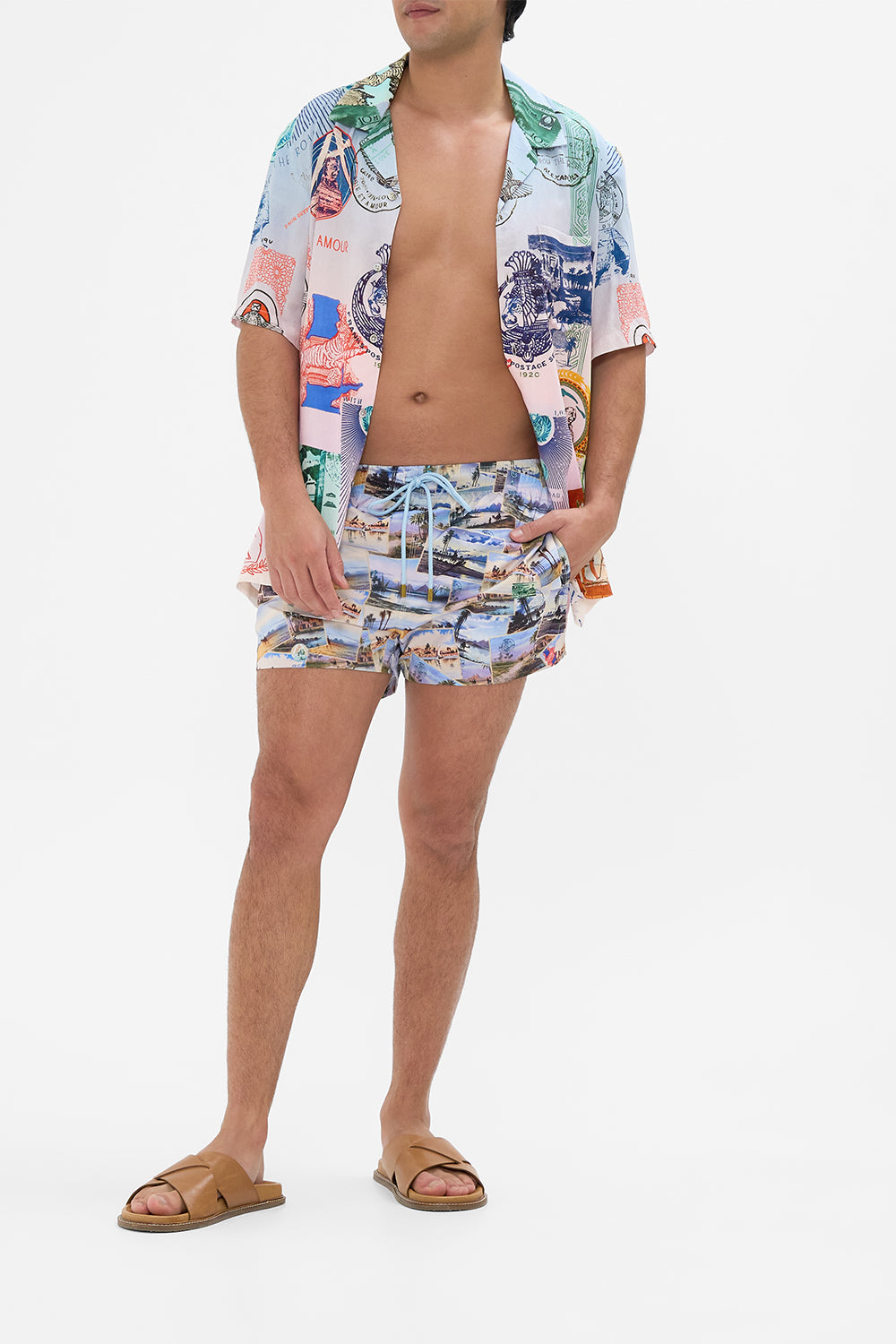 Hotel Franks By CAMILLA short swim short in Call Me in Cairo print. 