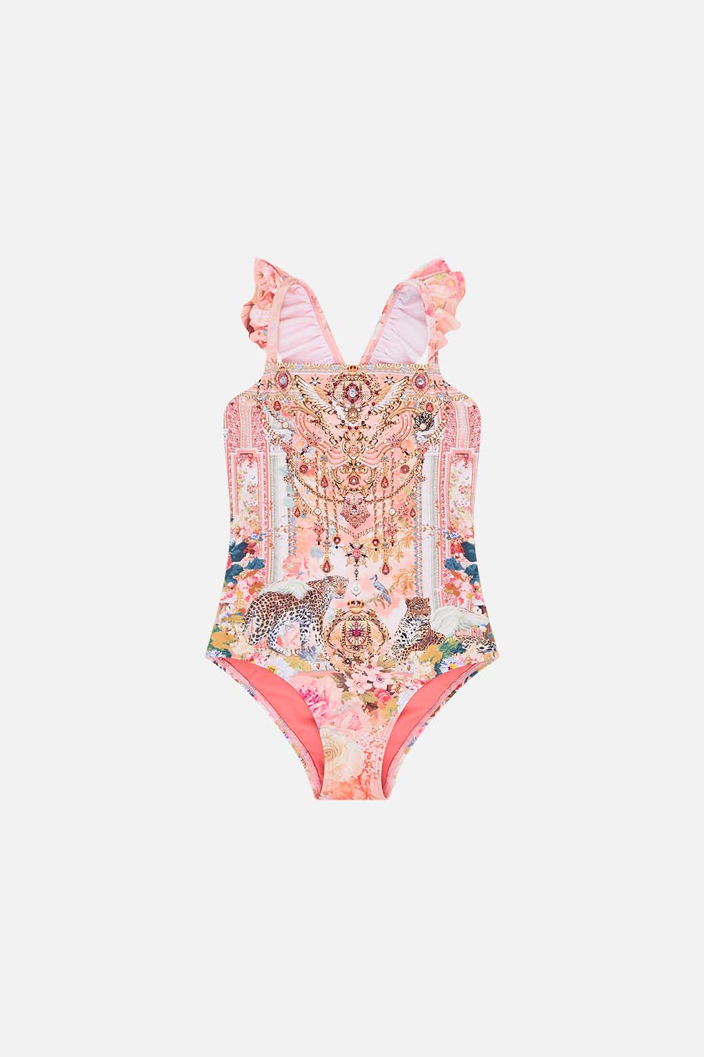 Milla By CAMILLA Floral Kids One Piece with Frill Strap in The Jewellery Palace print.