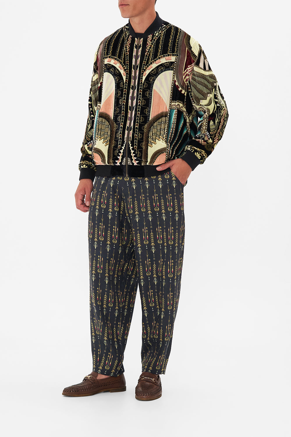 CAMILLA Zip Through Reversible Bomber Jacket in They Called Her Nefertari print.