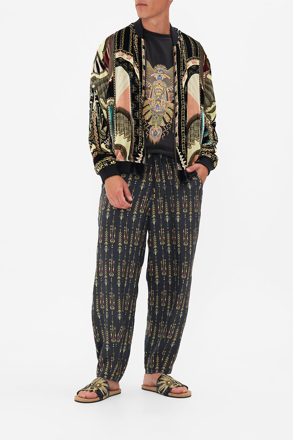 Hotel Franks By CAMILLA Relaxed Dropped Crotch Pant in They Called Her Nefertari print.