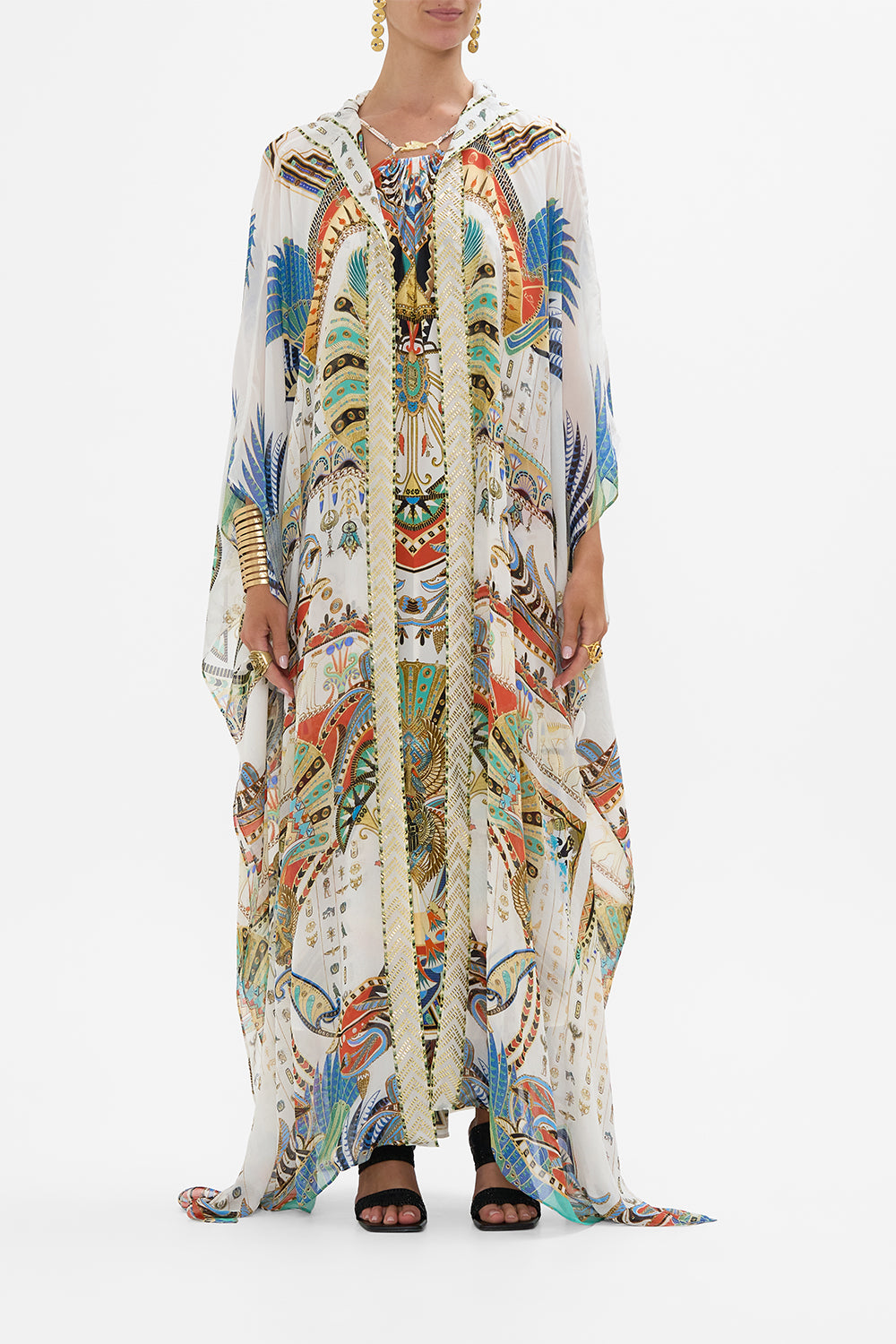 CAMILLA Oversized Robe in Valley Of The Queens print