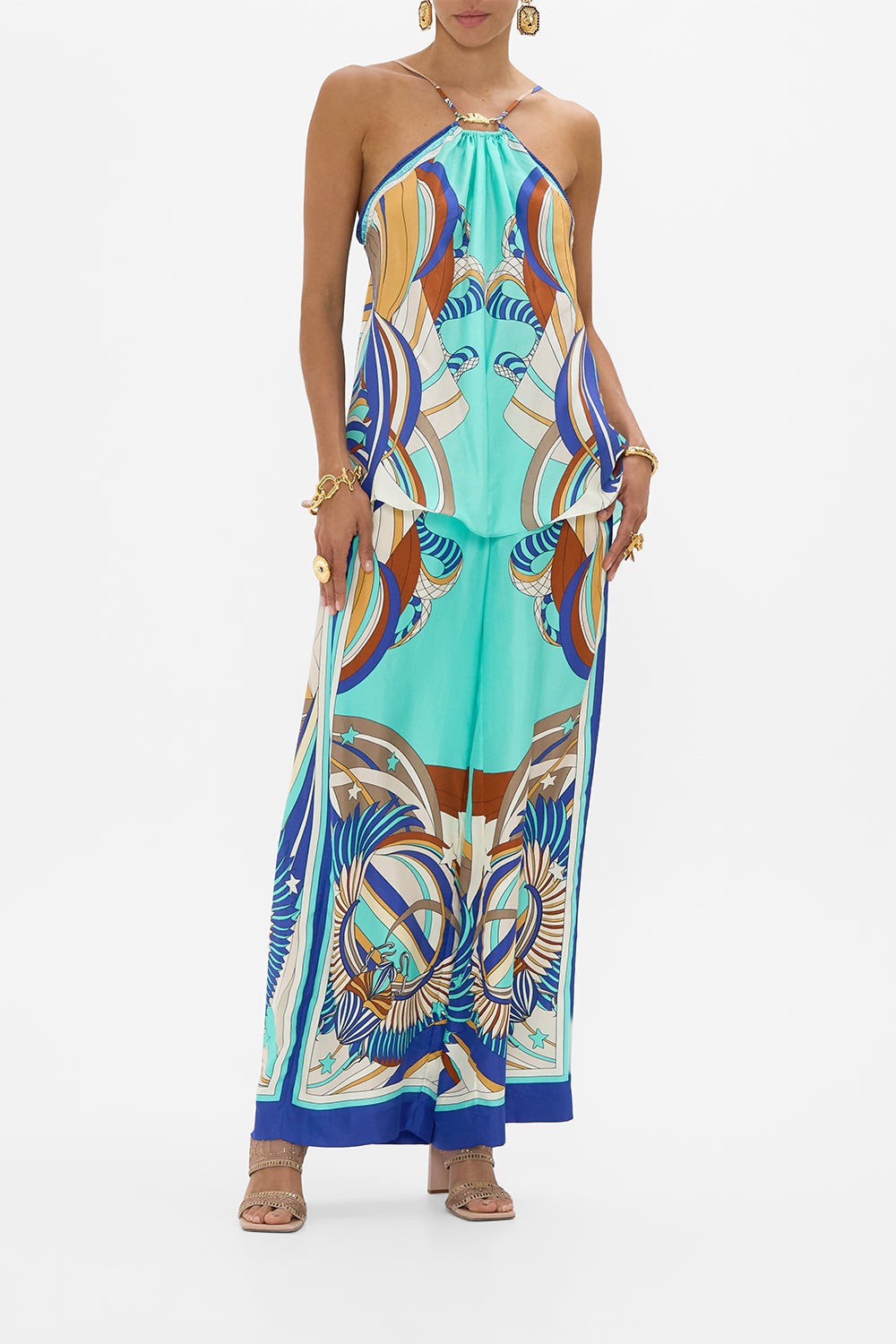 CAMILLA Relaxed Panel Pant in Oasis Oracle print. 