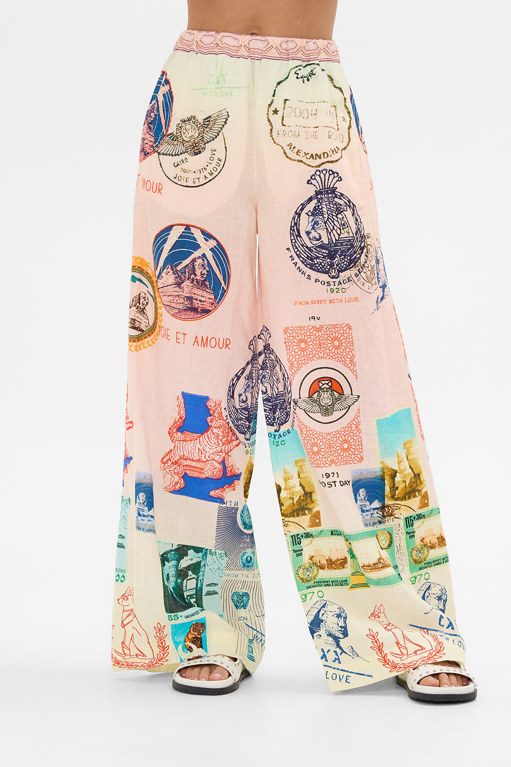 CAMILLA relaxed panel pant in Haute Passport print