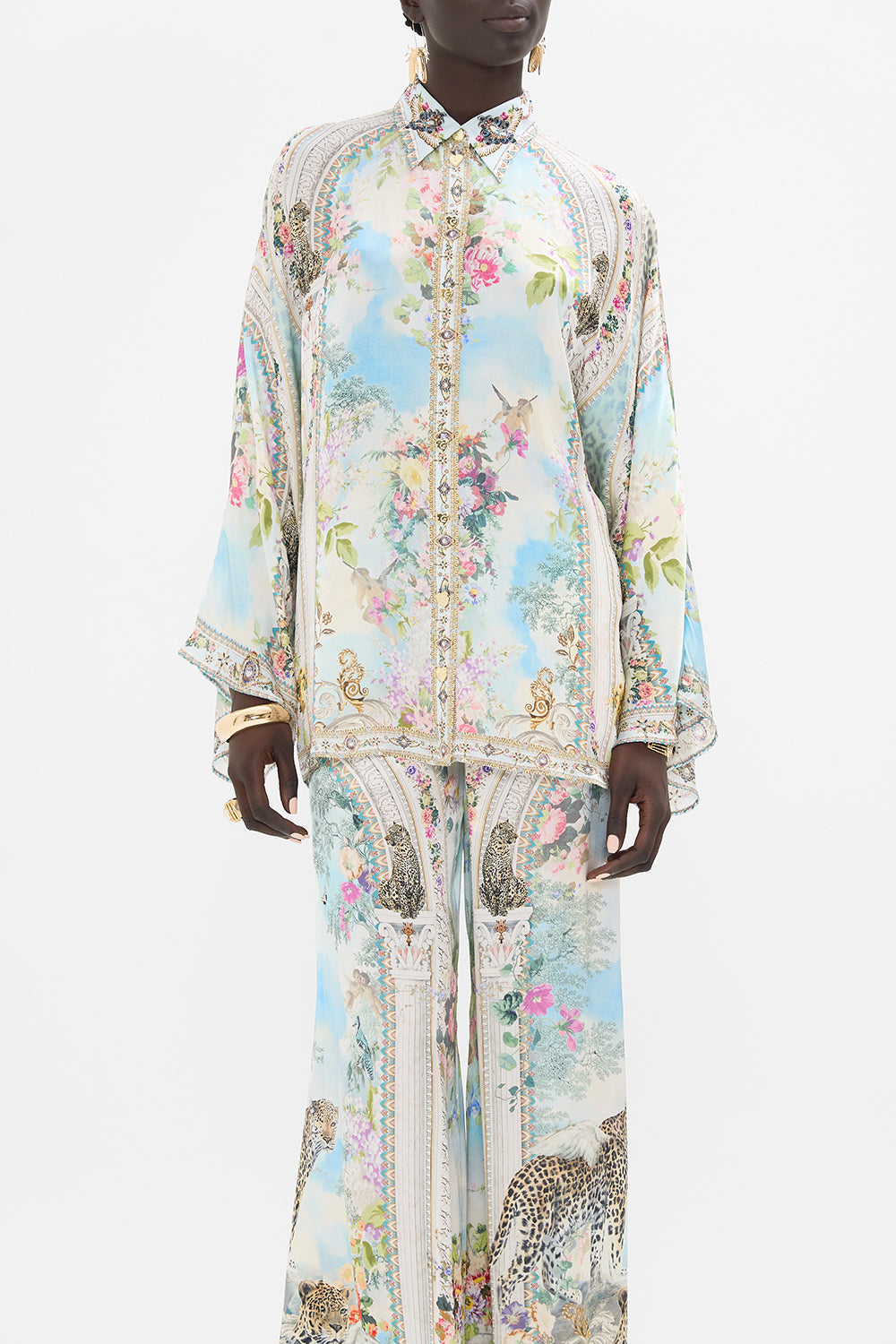 CAMILLA Wide Sleeve Blouse in We Always Have Alexandria Print. 