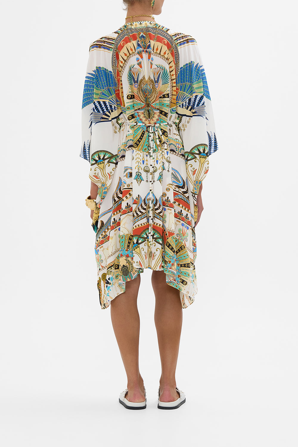 CAMILLA Short Kaftan with Hardware in Valley Of The Queens print