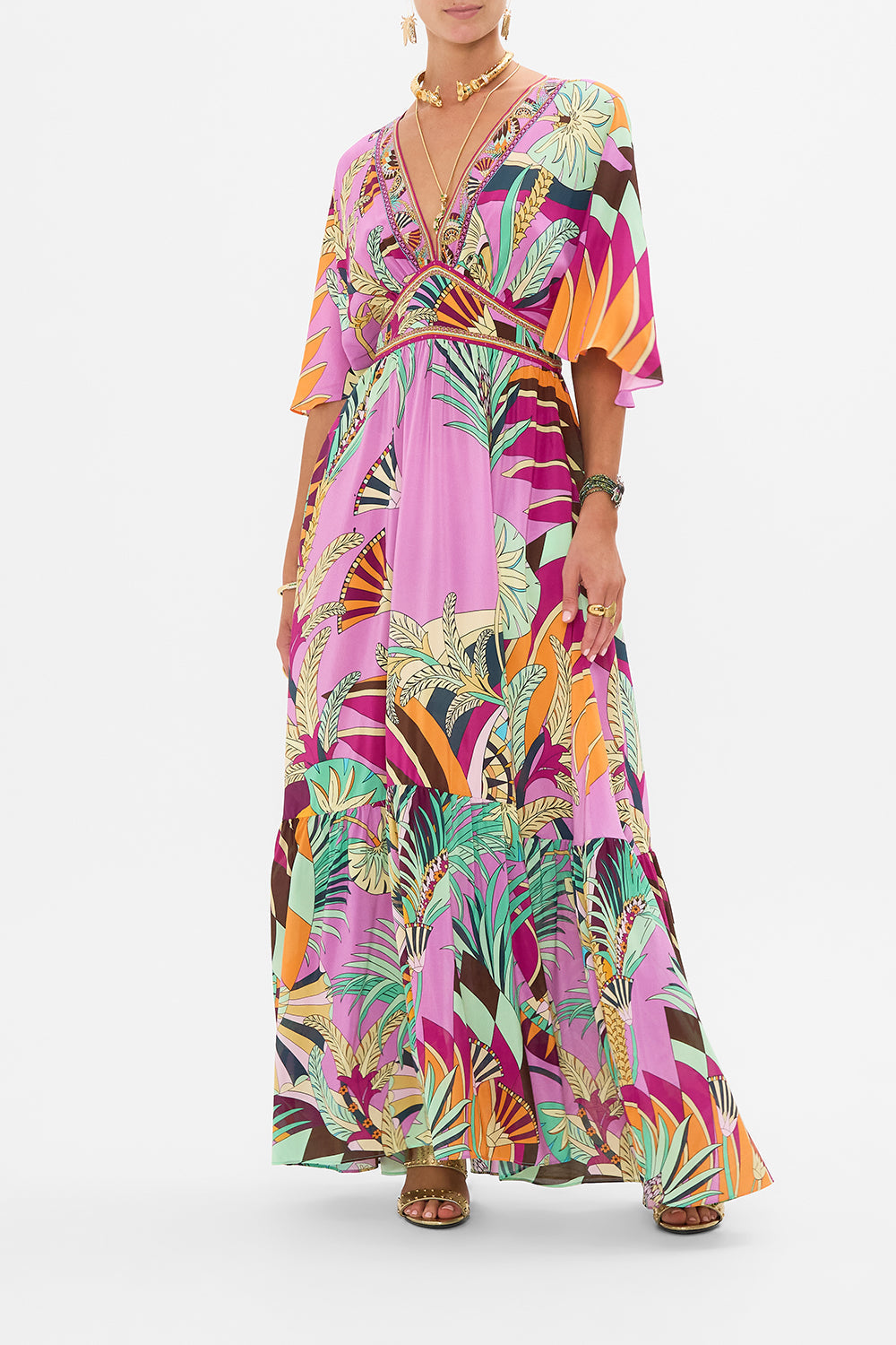 WAISTED DRESS HEM RUFFLE GIZA GODDESS