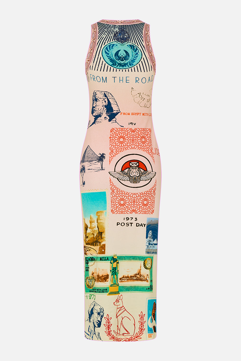 CAMILLA  jersey tank dress in Haute Passport print.  