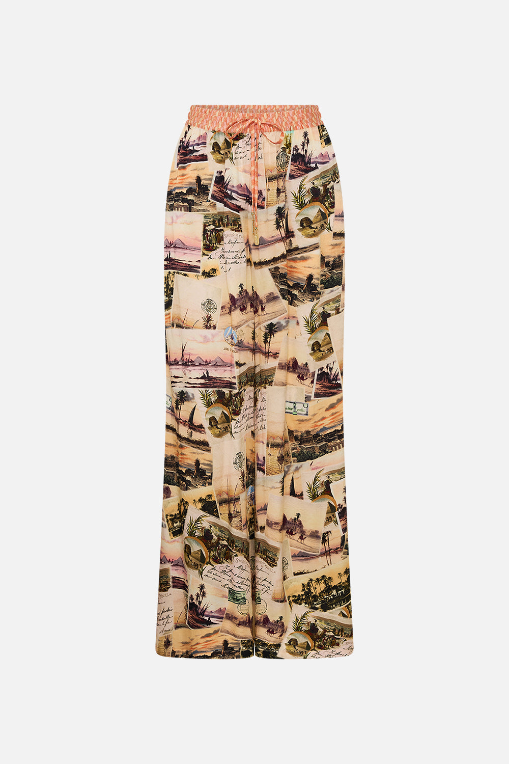 The CAMILLA DRAWSTRING BUCKET BAG WITH KEYRING ISNIK LULLABY in our  print.