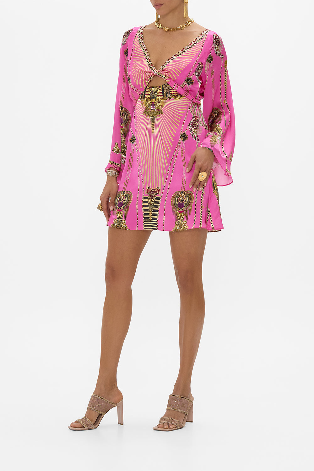 CAMILLA Long Sleeve Twist Dress in Oasis Oracle print. 
