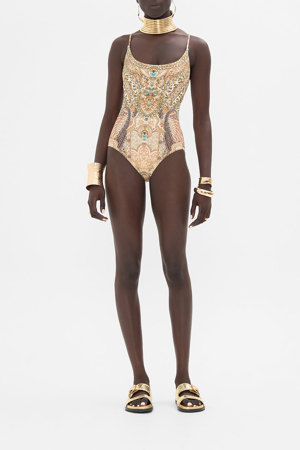 CAMILLA Scoop Neck One Piece The Throne Room print