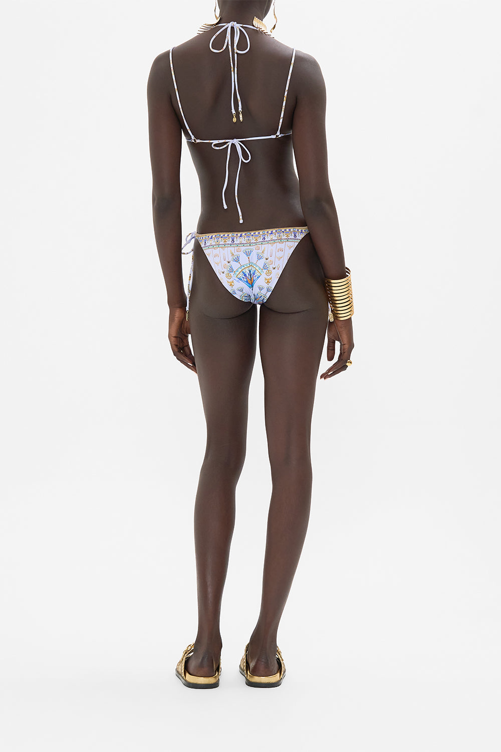 CAMILLA Lilac Multi Strap Tri Ring Bikini in Under Scarab Skies print