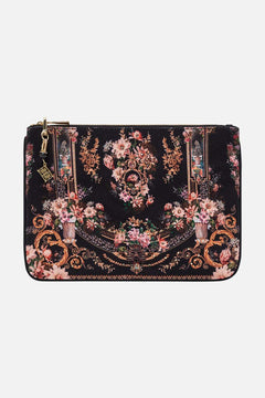 CAMILLA small canvas clutch in Dyansty Daze print. 